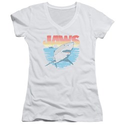 Jaws - Juniors Cool Waves V-Neck T-Shirt