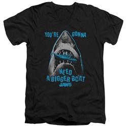Jaws - Mens Boat In Mouth V-Neck T-Shirt