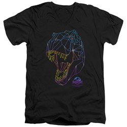 Jurassic Park - Mens Neon T-Rex V-Neck T-Shirt