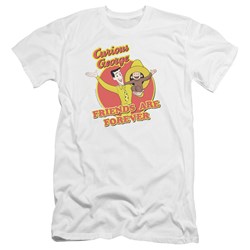 Curious George - Mens Friends Premium Slim Fit T-Shirt