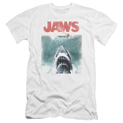 Jaws - Mens Vintage Poster Premium Slim Fit T-Shirt