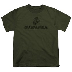 Us Marine Corps - Youth Distressed Logo T-Shirt