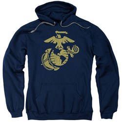 Us Marine Corps - Mens Gold Emblem Pullover Hoodie