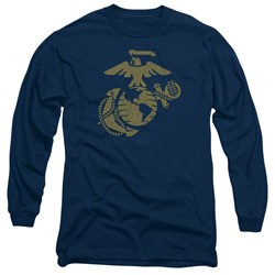 Us Marine Corps - Mens Gold Emblem Long Sleeve T-Shirt