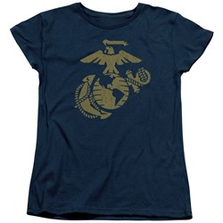 Us Marine Corps - Womens Gold Emblem T-Shirt