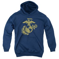 Us Marine Corps - Youth Gold Emblem Pullover Hoodie
