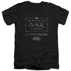 Fantastic Beasts - Mens Magic To Work Here V-Neck T-Shirt