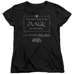 Fantastic Beasts - Womens Magic To Work Here T-Shirt