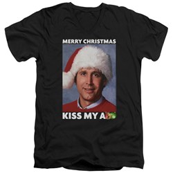 Christmas Vacation - Mens Merry Kiss V-Neck T-Shirt