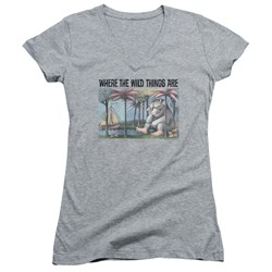 Where The Wild Things Are - Juniors Cover Art V-Neck T-Shirt