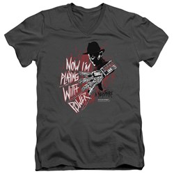 Nightmare On Elm Street - Mens Playing With Power V-Neck T-Shirt