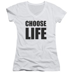 Wham - Juniors Choose Life V-Neck T-Shirt
