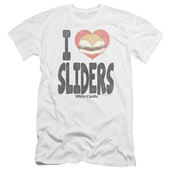White Castle - Mens I Heart Sliders Premium Slim Fit T-Shirt