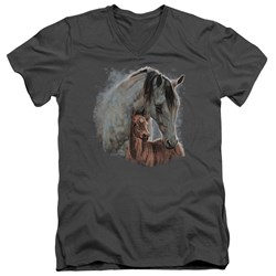 Wild Wings - Mens Painted Horses V-Neck T-Shirt