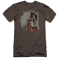 Wild Wings - Mens Painted Horses Premium Slim Fit T-Shirt