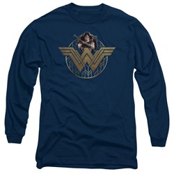 Wonder Woman Movie - Mens Power Stance And Emblem Long Sleeve T-Shirt