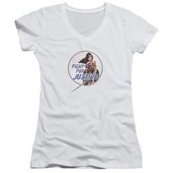 Wonder Woman Movie - Juniors Fight For Justice V-Neck T-Shirt
