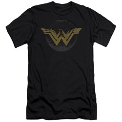 Wonder Woman Movie - Mens Distressed Logo Premium Slim Fit T-Shirt