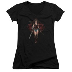 Wonder Woman Movie - Juniors Warrior V-Neck T-Shirt