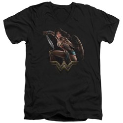 Wonder Woman Movie - Mens Fight V-Neck T-Shirt
