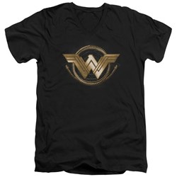 Wonder Woman Movie - Mens Lasso Logo V-Neck T-Shirt