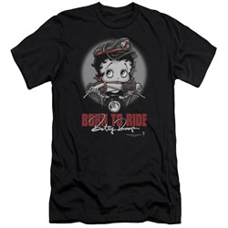 Betty Boop - Mens Born To Ride Premium Slim Fit T-Shirt