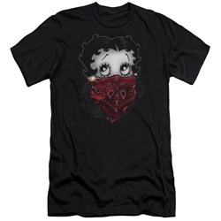 Betty Boop - Mens Bandana & Roses Premium Slim Fit T-Shirt