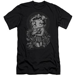 Betty Boop - Mens Fashion Roses Premium Slim Fit T-Shirt