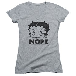 Betty Boop - Juniors Boop Nope V-Neck T-Shirt