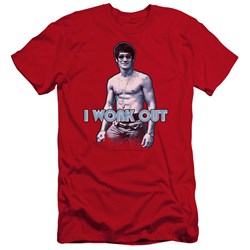 Bruce Lee - Mens Lee Works Out Premium Slim Fit T-Shirt