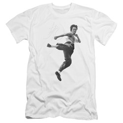 Bruce Lee - Mens Flying Kick Premium Slim Fit T-Shirt