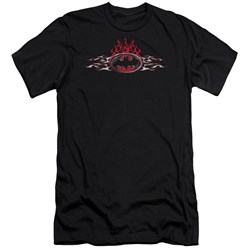 Batman - Mens Steel Flames Logo Premium Slim Fit T-Shirt