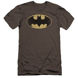 Batman - Mens Distressed Shield Premium Slim Fit T-Shirt
