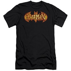 Batman - Mens Fiery Shield Premium Slim Fit T-Shirt