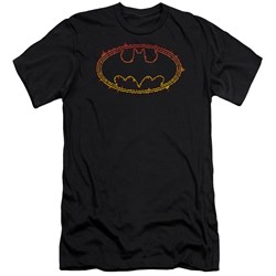 Batman - Mens Flame Outlined Logo Premium Slim Fit T-Shirt