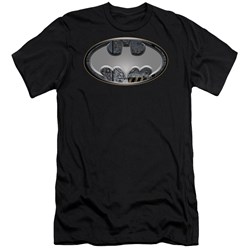 Batman - Mens Steel Wall Shield Premium Slim Fit T-Shirt