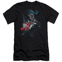 Batman - Mens Black And White Premium Slim Fit T-Shirt