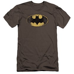 Batman - Mens Destroyed Logo Premium Slim Fit T-Shirt