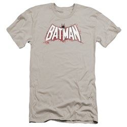 Batman - Mens Plaid Splat Logo Premium Slim Fit T-Shirt