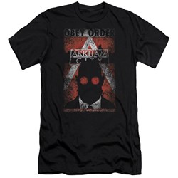 Arkham City - Mens Obey Order Poster Premium Slim Fit T-Shirt