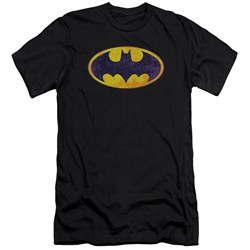 Batman - Mens Bm Neon Distress Logo Premium Slim Fit T-Shirt