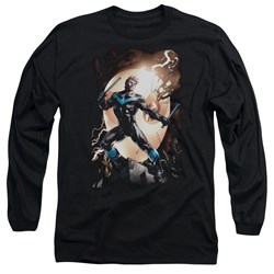 Batman - Mens Nightwing Against Owls Long Sleeve T-Shirt