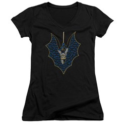 Batman - Juniors Bat Fill V-Neck T-Shirt