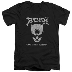 Batman - Mens Black Metal Batman V-Neck T-Shirt