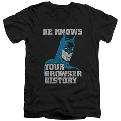 Batman - Mens Batman Knows V-Neck T-Shirt