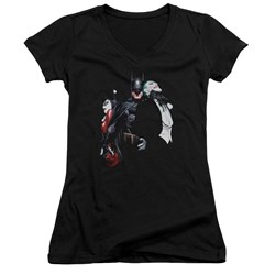 Batman - Juniors Joker Harley Choke V-Neck T-Shirt