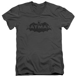 Batman - Mens Newsprint Logo V-Neck T-Shirt