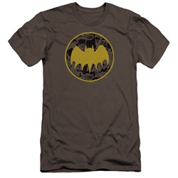 Batman - Mens Vintage Symbol Collage Premium Slim Fit T-Shirt