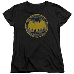 Batman - Womens Vintage Symbol Collage T-Shirt