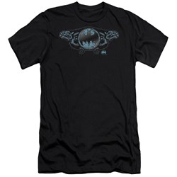 Batman - Mens Two Gargoyles Logo Premium Slim Fit T-Shirt